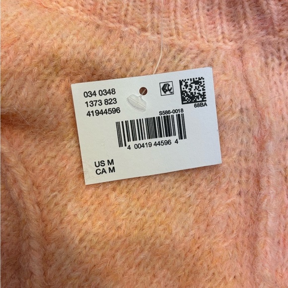 American Eagle NWT Cropped Bow Sweater in Peach Pink, Size Medium 🎀 - Picture 7 of 9